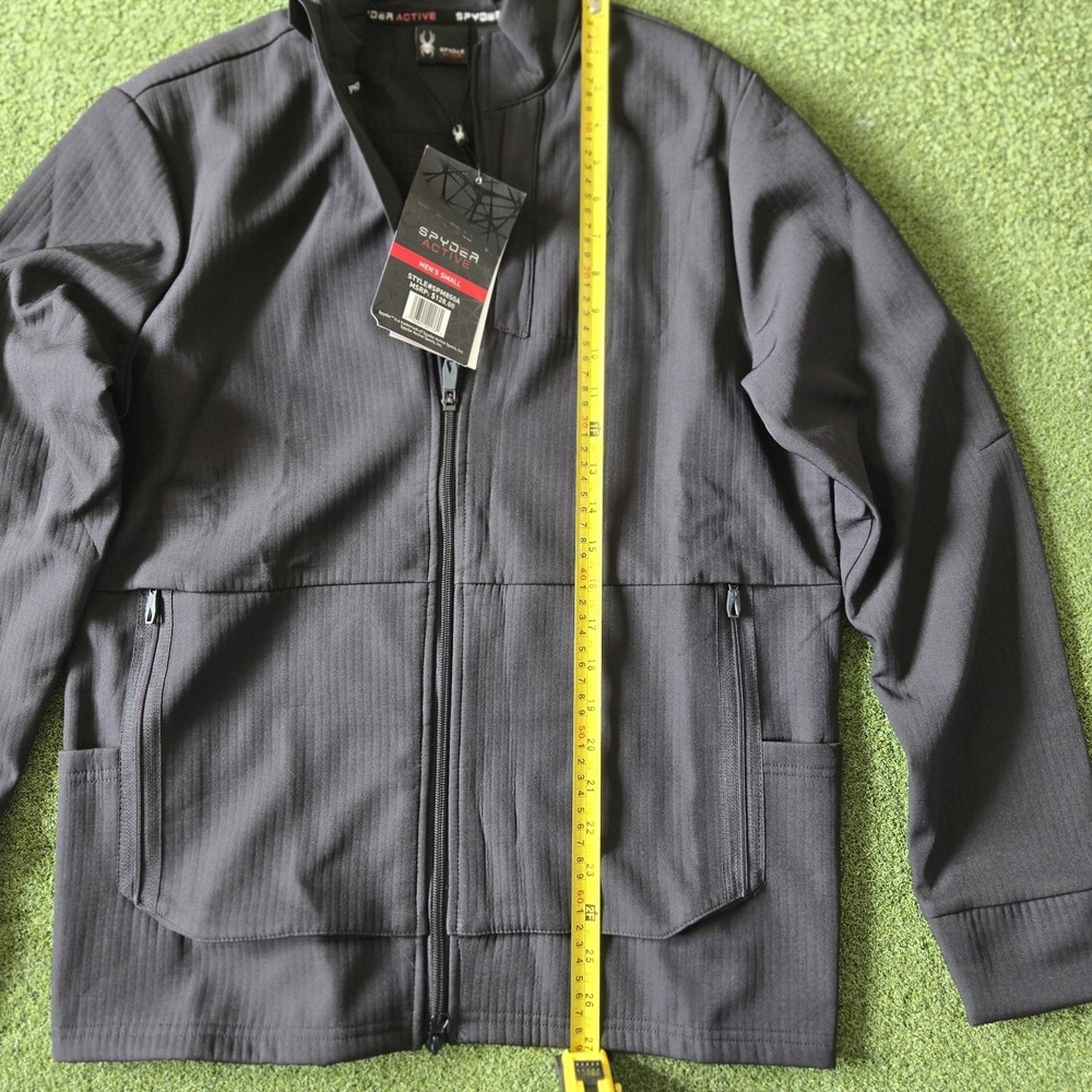 Spyder Active Men Black Full Zip Jacket Spider Logo Lightweight Performance - Picture 7 of 9